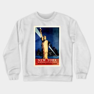 New York Wonder City of the World Liberty Statue Vintage Travel Crewneck Sweatshirt